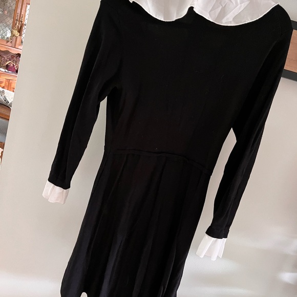 Zara Black + White Contrasting Ruffle Knit Dress Sz. L - Picture 9 of 9